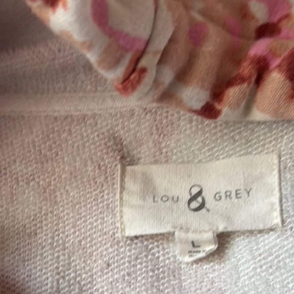 Lou & Grey Pink Floral Hoodie Size Large - Picture 2 of 3